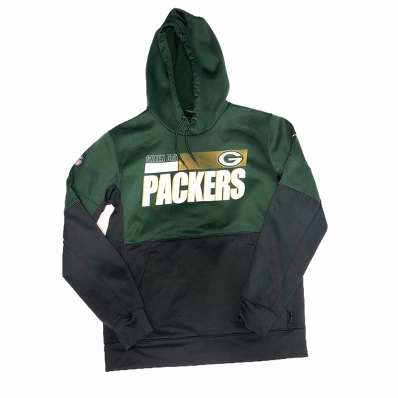 Green Bay NFL Hoodie Size M Nike Onfield Apparel Long Sleeve Gray Swoosh Unisex - Picture 1 of 11